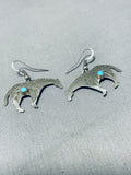 Superb Vintage Native American Navajo Sleeping Beauty Turquoise Sterling Silver Horse Earrings-Nativo Arts