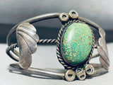 Rare Early Deposit Carico Lake Turquoise Vintage Native American Navajo Sterling Silver Bracelet-Nativo Arts