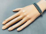 Snake Eyes Turquoise Vintage Native American Zuni Sterling Silver Bracelet Cuff-Nativo Arts