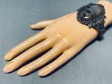 Perfect For Fall Vintage Native American Navajo Petrified Wood Sterling Silver Bracelet-Nativo Arts