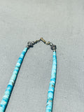 Native American Beautiful Vintage Santo Domingo Turquoise Sterling Silver Necklace-Nativo Arts