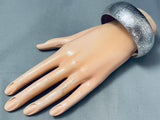 Native American Rare Vintage Southwest Sterling Silver Bangle Cuff Bracelet