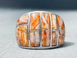 Best Vintage Native American Navajo Yellow Spiny Oyster Shell Silver Ring-Nativo Arts