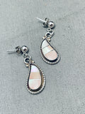 Tears Of Pearl Vintage Native American Navajo Sterling Silver Earrings-Nativo Arts