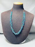 Native American Tremendous Vintage Santo Domingo Blue Diamond Turquoise Sterling Silver Necklace-Nativo Arts