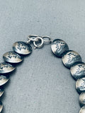 Unique Native American Navajo Sterling Silver Handstamped Signed Bracelet-Nativo Arts