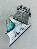 Intricate Native American Navajo Royston Turquoise Sterling Silver Kachina Pin/pendant-Nativo Arts
