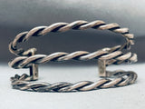 Hand Twisted Roped Vintage Native American Navajo Sterling Silver Bracelet-Nativo Arts