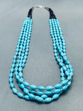 Footballs Of Turquoise Vintage Navajo Sterling Silver Heishi Necklace-Nativo Arts