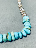 Native American Elegant Vintage Santo Domingo Blue Gem Turquoise Sterling Silver Necklace-Nativo Arts