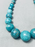 Balls Of Turquoise Vintage Native American Navajo Turquoise Sterling Silver Necklace-Nativo Arts