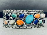 Bright And Happy Vintage Native American Navajo Turquoise Sterling Silver Bracelet-Nativo Arts