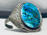 The Best Aqua Abalone Shell Vintage Native American Navajo Sterling Silver Bracelet-Nativo Arts