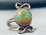 Very Rare Vintage Native American Navajo Royston Turquoise Sterling Silver Infinity Ring