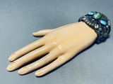 Damale And Blue Gem Vintage Native American Navajo Turquoise Sterling Silver Bracelet-Nativo Arts