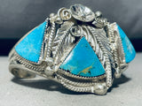 Bermuda Triangle Vintage Native American Navajo Turquoise Sterling Silver Bracelet-Nativo Arts