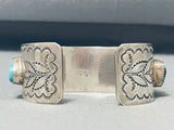 Gasp! Most Unique Native American Navajo Turquoise Heart Sterling Silver Bracelet-Nativo Arts