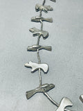 133 Grams Heavy Vintage Native American Navajo Sterling Silver Animal Fetish Necklace-Nativo Arts