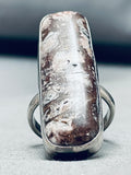 Gigantic Vintage Native American Navajo Wildhorse Agate Sterling Silver Ring-Nativo Arts