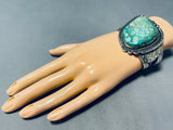 Important Best Vintage Native American Navajo Carico Lake Turquoise Sterling Silver Bracelet-Nativo Arts