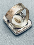 One Of The Biggest Vintage Native American Navajo Lapis Sterling Silver Ring-Nativo Arts