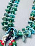 Important Early Vintage Santo Domingo Cerrillos Turquoise Jacla Necklace-Nativo Arts