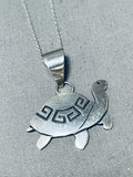 Intriguing Vintage Native American Navajo Sterling Silver Turtle Necklace-Nativo Arts