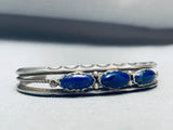 Amazing Vintage Lapis Sterling Silver Bracelet Cuff-Nativo Arts