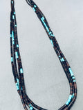 One Of The Best Vintage Navajo Turquoise Heishi Sterling Silver Necklace-Nativo Arts