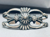 Highly Detailed Button Vintage Native American Navajo Sterling Silver Bracelet-Nativo Arts