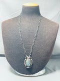 Bisbee Turquoise Vintage Native American Navajo Sterling Silver Necklace-Nativo Arts