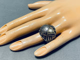 Magnificent Native American Navajo Sterling Silver Handcarved Eagle Ring-Nativo Arts