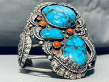 The Best Vintage Native American Navajo Blue Thunder Turquoise Sterling Silver Bracelet-Nativo Arts