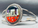 Intricate Pueblo Southwest Vintage Sterling Silver Turquoise Bracelet-Nativo Arts
