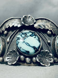 White Stallion Mine! Very Rare Vintage Native American Navajo Turquoise Sterling Silver Bracelet-Nativo Arts