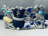 Pottery Lovevintage Sterling Silver Turquoise Lapis Bracelet Cuff-Nativo Arts