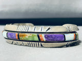 7 Inch Wrist Vintage Native American Navajo Royston Turquoise Inlay Sterling Silver Bracelet-Nativo Arts