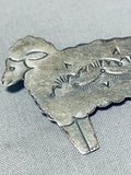 Wonderful Vintage Native American Navajo Sterling Silver Sheep Pin-Nativo Arts