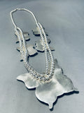 204 Grams Butterfly Native American Navajo Turquoise Sterling Silver Squash Blossom Necklace-Nativo Arts