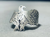 Important Vintage Native American Navajo Sterling Silver Eagle Ring-Nativo Arts