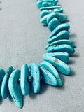Magnificent 96 Grams Native American Navajo Easter Blue Turquoise Sterling Silver Necklace-Nativo Arts