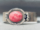 Larry Moses Yazzie Vintage Native American Navajo Rhodochrosite Sterling Silver Bracelet-Nativo Arts