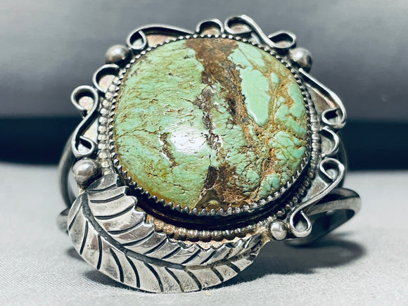 One Of The Best Vintage Native American Navajo Green Turquoise Sterling Silver Bracelet-Nativo Arts