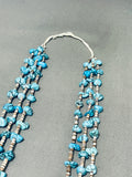 Gorgeous Vintage Native American Navajo Old Kingman Turquoise Heishi 3 Strand Necklace-Nativo Arts