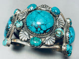 One Of Most Unique Vintage Native American Navajo Spiderweb Turquoise Sterling Silver Bracelet-Nativo Arts