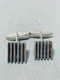 Tremendous Vintage Native American Navajo Sterling Silver Cufflinks-Nativo Arts