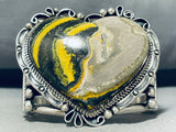 Nez Heart Of Jasper Native American Navajo Sterling Silver Bracelet 138 Grams-Nativo Arts