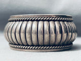 Heavy Handmade Vintage Native American Navajo Sterling Silver Basket Bracelet
