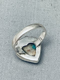 Inlay Heart Turquoise Vintage Southwest Sterling Silver Ring-Nativo Arts