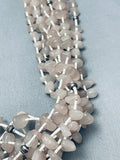 Rare Vintage Santo Domingo Pink Quartz Sterlign Silver Squaw Necklace-Nativo Arts